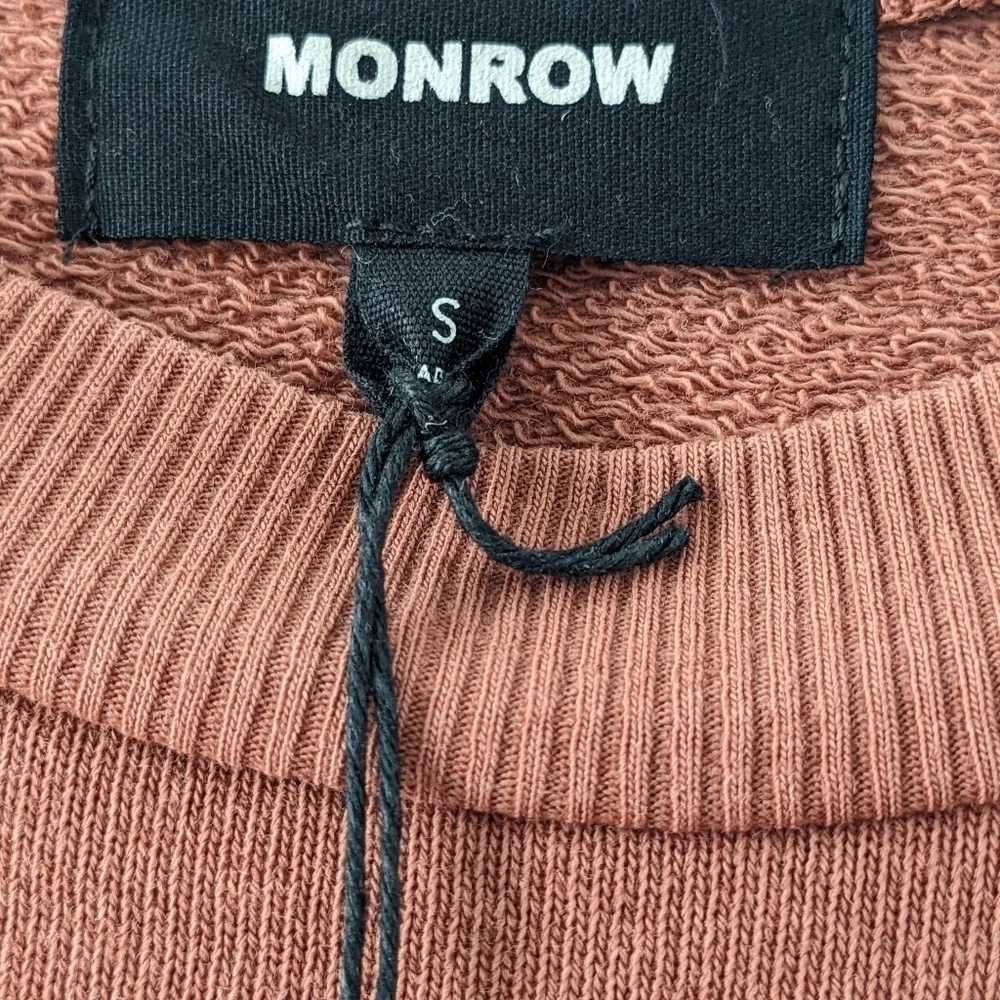 NEW Revolve Monrow Briana tie in front LS cotton sweatshirt dress, size small - Picture 5 of 6